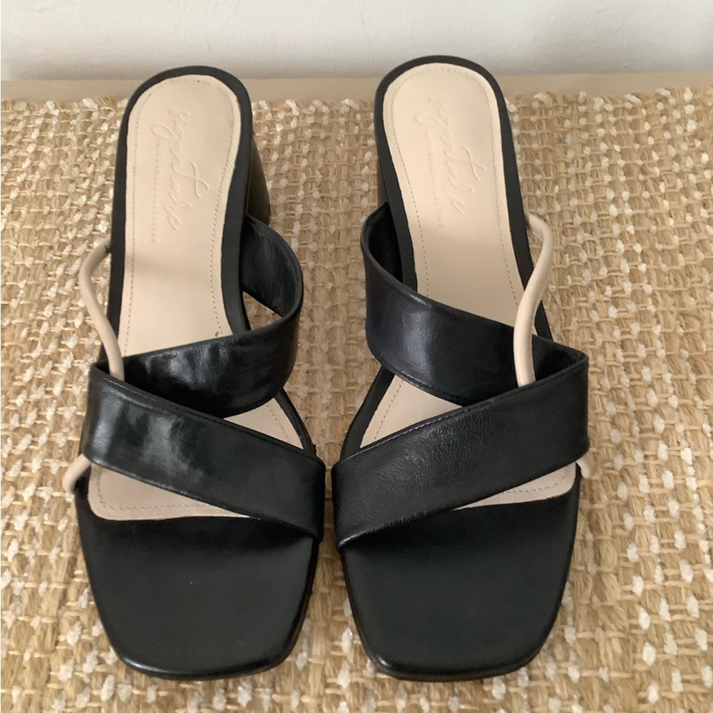 Signature Studio Black and Cream Heels